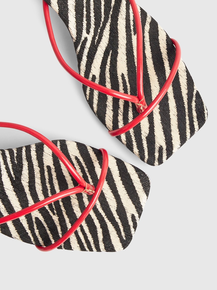 River Island Red Skinny Strap Toe Thong Heels - Image 6 of 6 River Island Red Skinny Strap Toe Thong Heels - Image 6 of 6