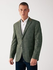 Green Trimmed Check Blazer - Image 1 of 12