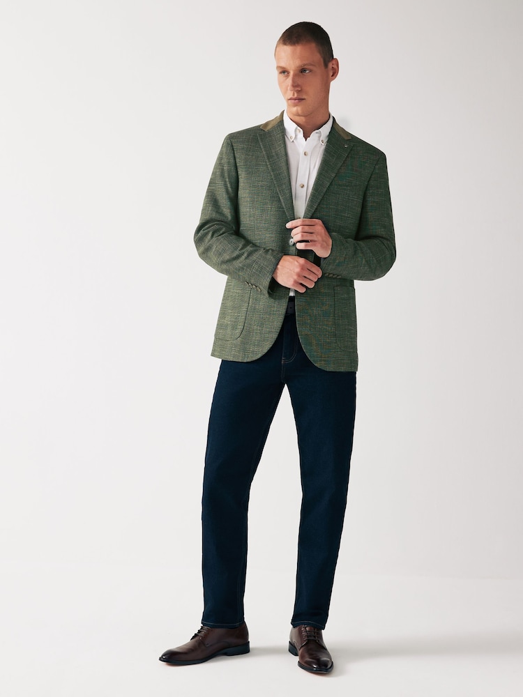 Green Trimmed Check Blazer - Image 2 of 12 Green Trimmed Check Blazer - Image 2 of 12
