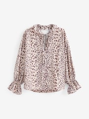 Equipment Farah Cream Animal Print Silk Blend Blouse - Image 1 of 1