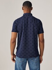 Armani Exchange Navy Pattered 100% Cotton Logo Shirt - Image 2 of 5
