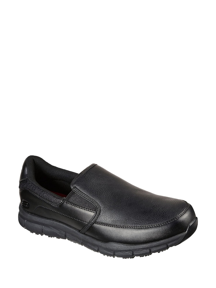 Skechers Black Mens Nampa Groton Resistant Slip On Shoes - Image 1 of 5