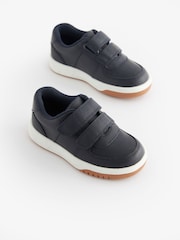 Navy Blue Standard Fit (F) Strap Touch Fastening Trainers - Image 1 of 5