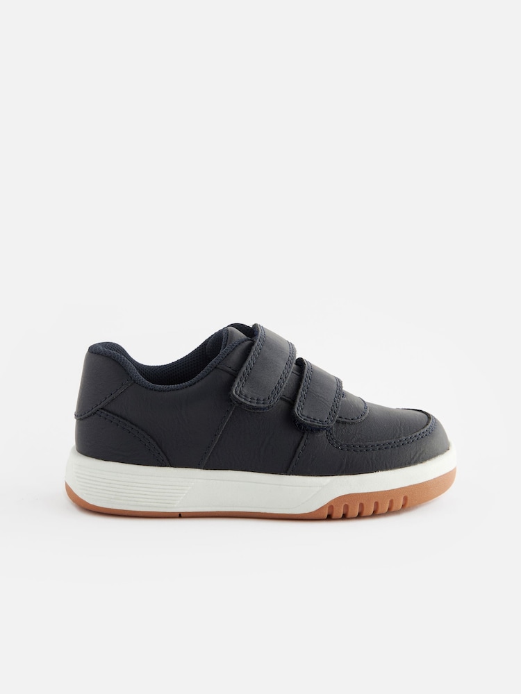 Navy Blue Standard Fit (F) Strap Touch Fastening Trainers - Image 2 of 5