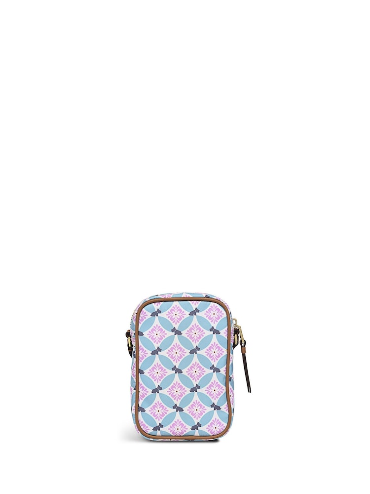 Radley London Willow Walk Spring Geo Medium Phone Cross-Body Pink/Blue Bag - Image 2 of 5