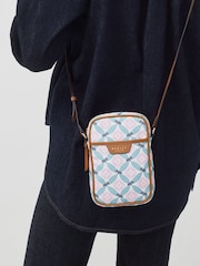 Radley London Willow Walk Spring Geo Medium Phone Cross-Body Pink/Blue Bag - Image 3 of 5