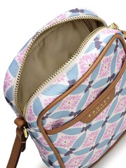 Radley London Willow Walk Spring Geo Medium Phone Cross-Body Pink/Blue Bag - Image 4 of 5