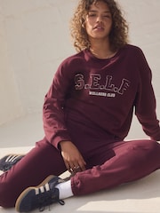 Burgundy Cuffed Joggers - Image 1 of 8