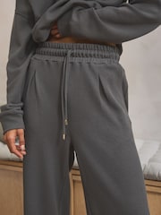 Charcoal Grey Knitlook Wide Leg Joggers - Image 5 of 7