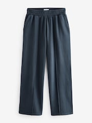 Washed Blue 100% Cotton Wide Leg Joggers - Image 7 of 8