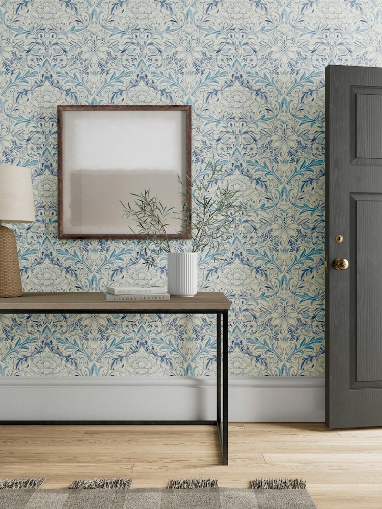 Morris & Co Blue Simply Severn 10.05M Wallpaper - Image 1 of 2