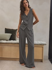 Charcoal Grey Knitlook Waistcoat - Image 2 of 5