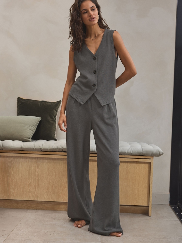 Charcoal Grey Knitlook Waistcoat - Image 2 of 5