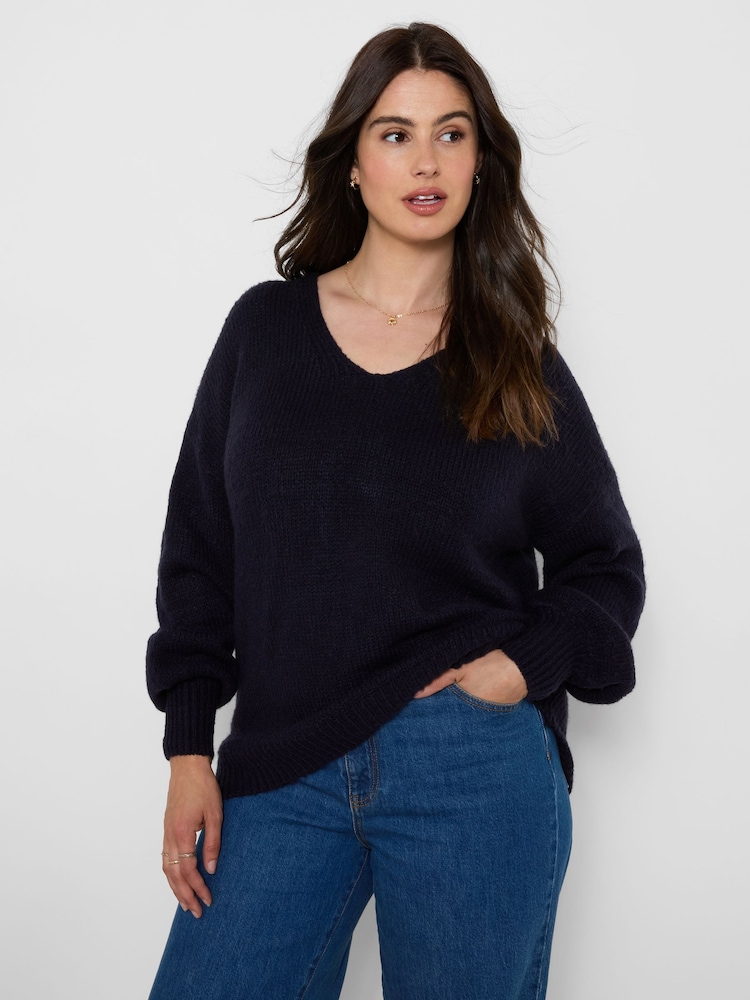 Joe Browns Black Oh So Cosy V-Neck Jumper - Image 1 of 3