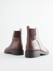 Brown Extra Wide Fit Forever Comfort® Buckle Detail Ankle Boots - Image 3 of 5
