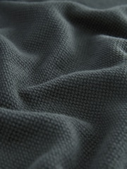 Charcoal Grey Knitlook Collared Sweatshirt - Image 5 of 5