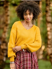 Joe Browns Yellow Oh So Cosy V-Neck Jumper - Image 1 of 6