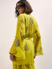 River Island Yellow Embellished Kaftan - Image 2 of 4