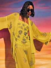 River Island Yellow Embellished Kaftan - Image 4 of 4