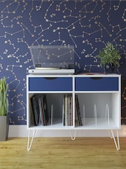 Novogratz White Perfect For Your Record Player And Vinyl NG Concord Turntable Stand with Drawers - Image 1 of 4