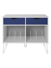 Novogratz White Perfect For Your Record Player And Vinyl NG Concord Turntable Stand with Drawers - Image 3 of 4