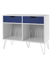 Novogratz White Perfect For Your Record Player And Vinyl NG Concord Turntable Stand with Drawers - Image 4 of 4