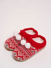 Brakeburn Fair Isle Knitted Backless Slippers - صورة 2 من 5