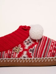 Brakeburn Fair Isle Knitted Backless Slippers - صورة 4 من 5