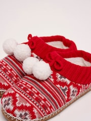 Brakeburn Fair Isle Knitted Backless Slippers - صورة 5 من 5