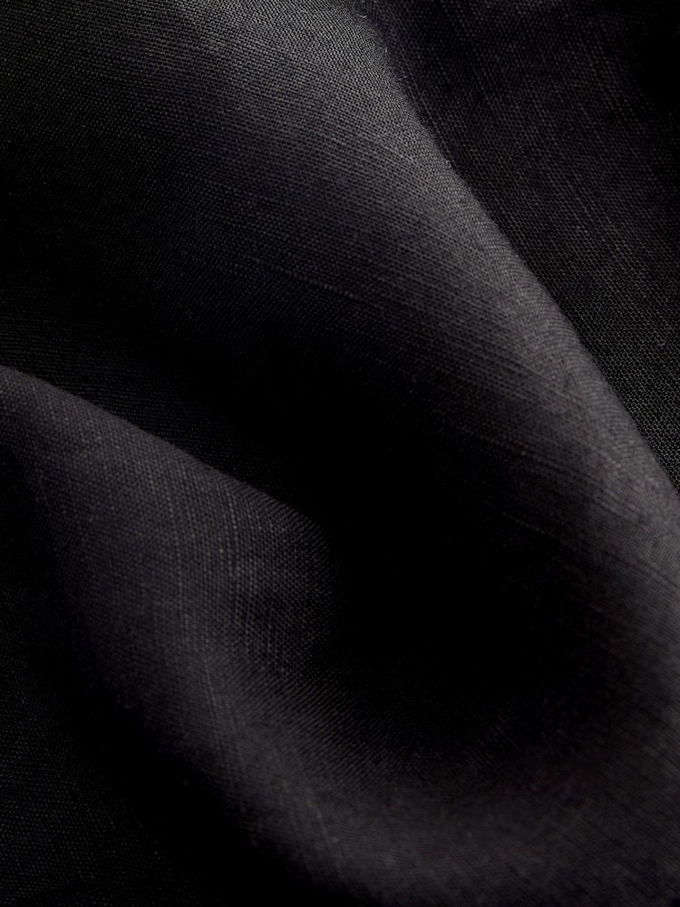 Black Linen Blend Cargo Trousers - Image 7 of 7