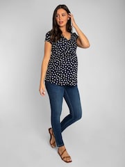 JoJo Maman Bébé Navy Spot Maternity Blouse - Image 4 of 7