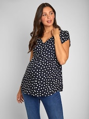 JoJo Maman Bébé Navy Spot Maternity Blouse - Image 5 of 7