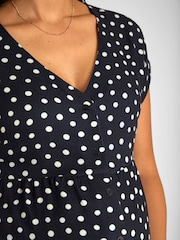 JoJo Maman Bébé Navy Spot Maternity Blouse - Image 6 of 7