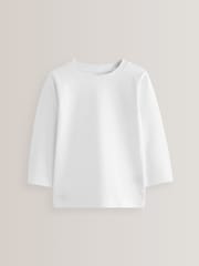 White 5 Pack Long Sleeve T-Shirts 2 Pack (3mths-7yrs) - Image 2 of 3