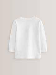 White 5 Pack Long Sleeve T-Shirts 2 Pack (3mths-7yrs) - Image 3 of 3