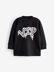 Black Print Long Sleeve Graffiti T-Shirt (3mths-7yrs) - Image 4 of 6