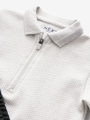 Grey/Black Quarter Zip 100% Cotton Polo and Joggers Set (3mths-7yrs) - Image 8 of 9