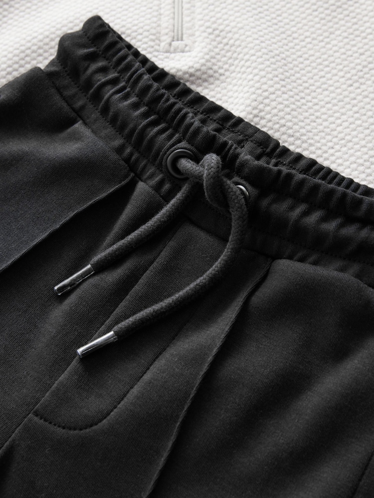 Grey/Black Quarter Zip 100% Cotton Polo and Joggers Set (3mths-7yrs) - Image 9 of 9