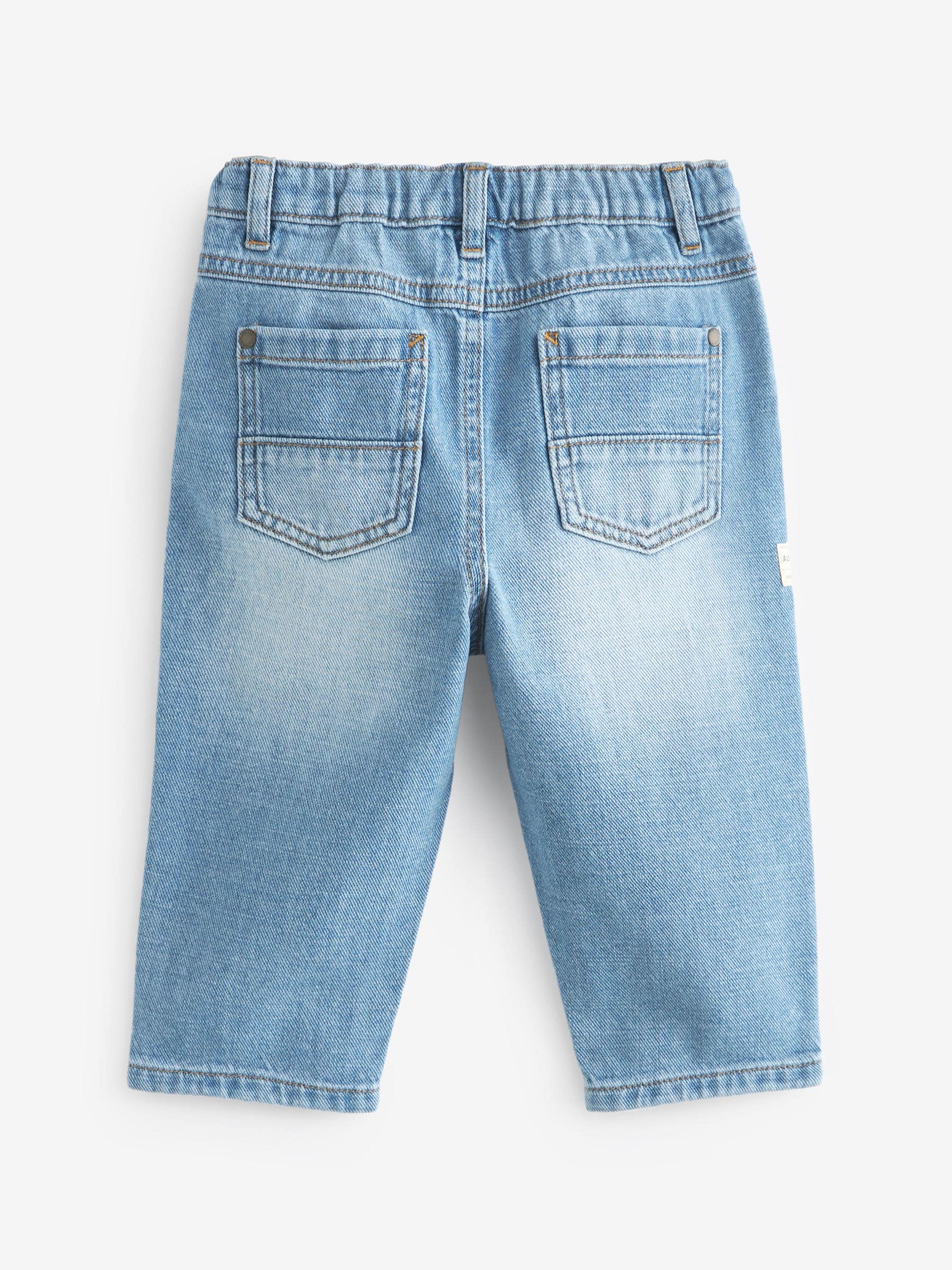 Buy Light Blue Denim 100% Cotton Pleat Front Jeans (3mths