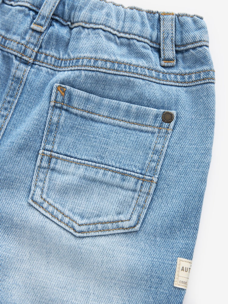 Light Blue Denim 100% Cotton Pleat Front Jeans (3mths-7yrs) - Image 8 of 8