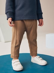 Azul/Castanho - Conjunto de polo e joggers com zíper 100% algodão (3meses a7anos) - Imagem 4 de 7