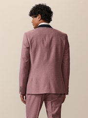 Pink Skinny Fit Check Suit Jacket - Image 3 of 11