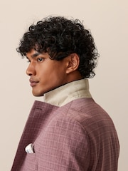 Pink Skinny Fit Check Suit Jacket - Image 5 of 11
