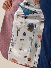 Pink Skinny Fit Check Suit Jacket - Image 6 of 11