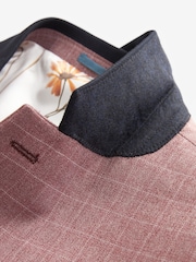 Pink Skinny Fit Check Suit Jacket - Image 9 of 11