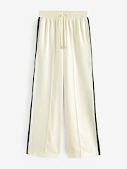 Ecru Creme/Marineblau - Hose mit weitem Bein und seitlichem Streifen - Bild 6 von 7