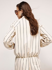 River Island Cream Striped Bomber Jacket - Image 4 of 4