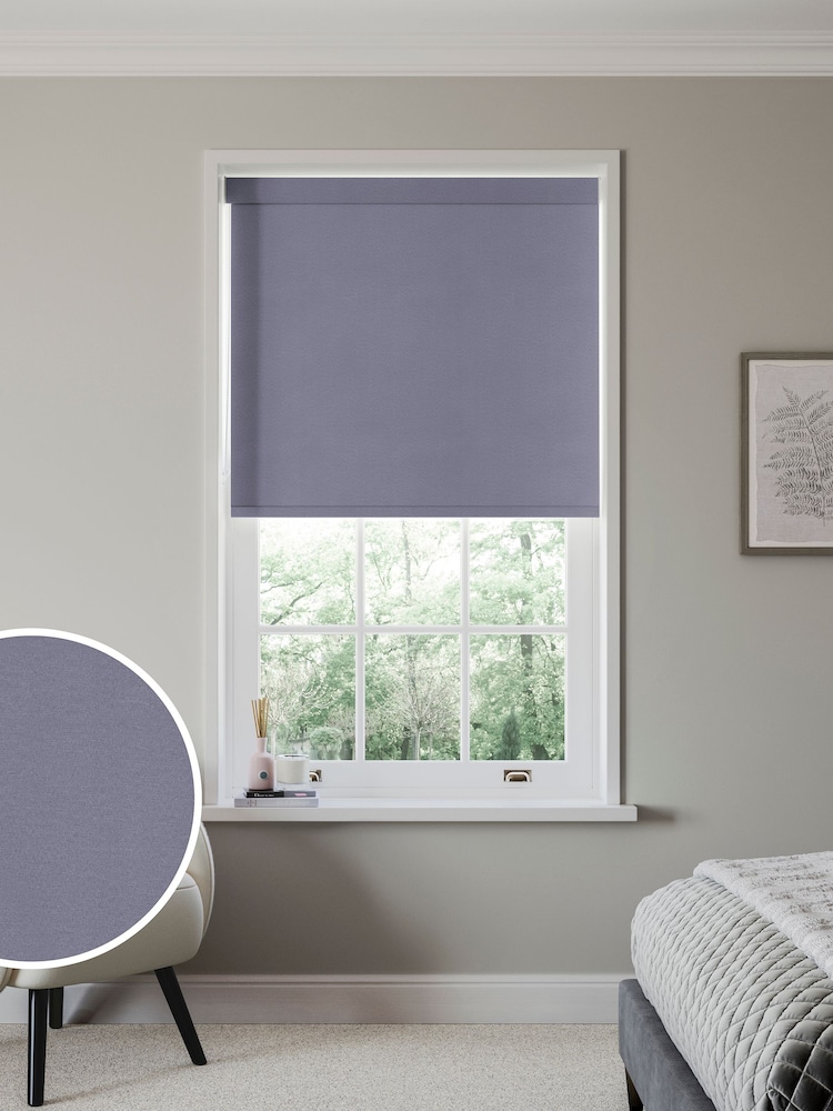 Grape Purple Idris Made to Measure Blackout Roller Blind - Image 1 of 6