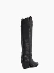 Dune London Black Tennessee High Leg Western Boots - Image 5 of 7