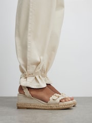 River Island White Scallop Trim Wedges - Image 1 of 5